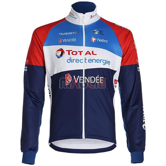 Maglia Direct Energie Manica Lunga 2020 Scuro Blu Rosso